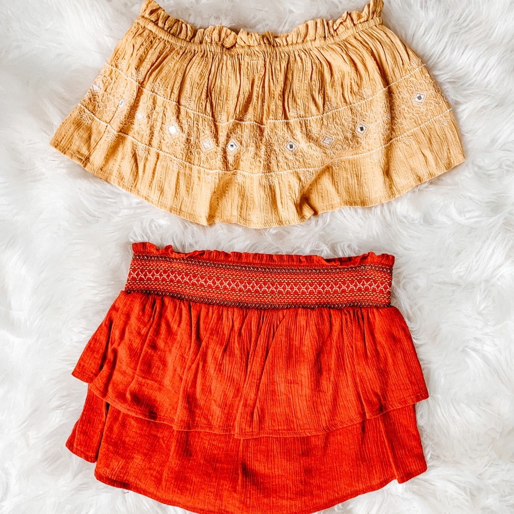 American Eagle bandeau top and mini skirt
